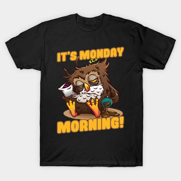 morning grouch saying night owl night person owl T-Shirt by The Hammer